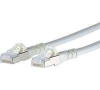 Metz Connect 1308453088-E RJ45 Câble réseau, câble patch CAT 6a S/FTP 3.00 m blanc avec cliquet dencastrement 1 pc(s)