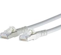 Metz Connect 1308455088-E RJ45 Câble réseau, câble patch CAT 6a S/FTP 5.00 m blanc avec cliquet d'encastrement 1 pc(s)