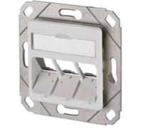 Metz Connect 130B20D31102KE Prise réseau encastrable avec plaque centrale 3 ports Blanc pur RAL 9010