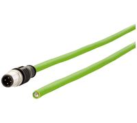 Metz Connect 142M1D10050 M12 Câble réseau, câble patch CAT 5e SF/FTP 5.00 m vert gaine PUR, résistant aux acides, résistant à