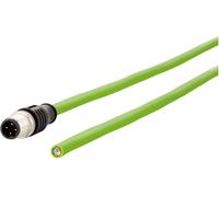 Metz Connect 142M1D10100 M12 Câble réseau, câble patch CAT 5e SF/FTP 10.00 m vert gaine PUR, résistant aux acides, résistant à lozone, résistant aux UV, pour