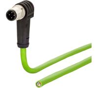 Metz Connect 142M1D90020 M12 Câble réseau, câble patch CAT 5e SF/FTP 2.00 m vert gaine PUR, résistant aux acides, résistant à lozone, résistant aux UV, pour