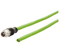 Metz Connect 142M2X10050 M12 Câble réseau, câble patch CAT 6a S/FTP 5.00 m vert gaine PUR, résistant aux acides, résistant à