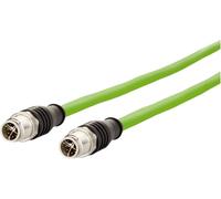 Metz Connect 142M2X11010 M12 Câble réseau, câble patch CAT 6a S/FTP 1.00 m vert gaine PUR, résistant aux acides, résistant à