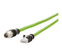Metz Connect 142M2X15050 M12 Câble réseau, câble patch CAT 6a S/FTP 5.00 m vert