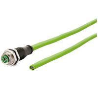 Metz Connect 142M2X20050 M12 Câble réseau, câble patch CAT 6a S/FTP 5.00 m vert gaine PUR, résistant aux acides, résistant à