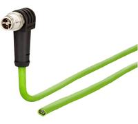 Metz Connect 142M2XC0010 M12 Câble réseau, câble patch CAT 6a S/FTP 1.00 m vert gaine PUR, résistant aux acides, résistant à lozone, résistant aux UV, pour