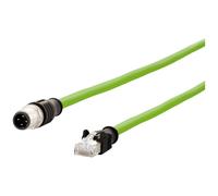 Metz Connect 142M4D15020 M12 Câble réseau, câble patch CAT 5e S/UTP 2.00 m vert