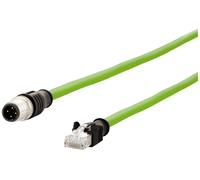 Metz Connect 142M4D15100 M12 Câble réseau, câble patch CAT 5e S/UTP 10.00 m vert gaine PUR, résistan