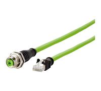 Metz Connect 142M4D25050 M12 Câble réseau, câble patch CAT 5e S/UTP 5.00 m vert