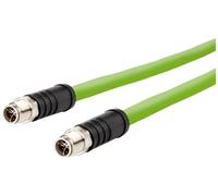 Metz Connect 142M6X11010 M12 Câble réseau, câble patch CAT 6a SF/UTP 1.00 m vert gaine PUR, résistant aux acides, résistant à