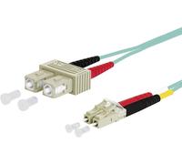 Metz Connect 151J1EOJO10E fibre optique FO Câble de raccordement 1.00 m turquoise [2x SC mâle - 2x LC mâle] 50/125 µ Multimode OM3