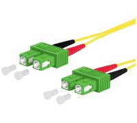 Metz Connect 151P1EAEA05E fibre optique FO Câble de raccordement 0.50 m jaune [1x SC APC mâle - 1x SC APC mâle] 9/125 µ