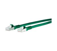 1308450555-E RJ45 Câble réseau, câble patch CAT 6a S/FTP 0.50 m vert feuille de blindage, blindage par tresse, blindage total