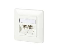METZ CONNECT C6Amodul 2 ports 180°M Boîtier encastré, blanc pur RAL9010