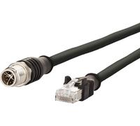METZ CONNECT Câble de liaison M12 ST-RJ45 ST, 4 pôles codage X, noir, 1 m