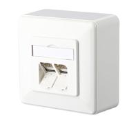 Prise réseau Metz Connect 1307380002-I montage apparent (en saillie) CAT 6 2 ports blanc pur