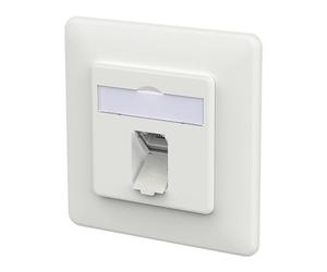 METZ CONNECT E-DAT C6A LS Prise, 1 port, UP, blanc signalisation
