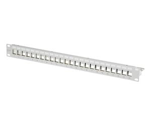 METZ CONNECT Keystone 19 Pouces Support de Module 1U, 24 Ports Gris Non équipé, blindé