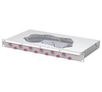 Metz Connect OpDAT fix2 Patchfeld splice 12xLC-D OM4 Panneau de brassage 483 mm (19\ ) 1 UH gris clair