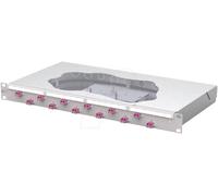 Metz Connect OpDAT fix2 Patchfeld splice 12xLC-D OM4 Panneau de brassage 483 mm (19) Câble 1 UH gris clair équipé