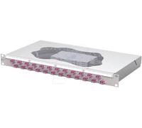 Metz Connect OpDAT fix2 Patchfeld splice 24xLC-D OM4 Panneau de brassage 483 mm (19\ ) 1 UH gris clair