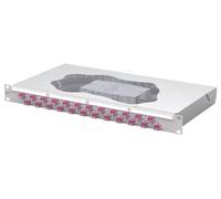 Metz Connect OpDAT fix2 Patchfeld splice 24xLC-D OM4 Panneau de brassage 483 mm (19\ ) 1 UH gris clair