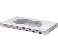 Metz Connect OpDAT fix2 Patchfeld splice 6xLC-D OM4 Panneau de brassage 483 mm (19) Câble 1 UH gris