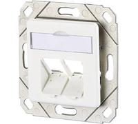 Metz Connect Prise réseau encastré insert avec plaque centrale non équipé 2 ports blanc pur (RAL 9010)