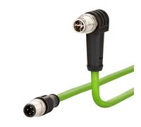 METZ CONNECT Verbindungsleitung M12 ST-M12 ST, 8-pol X-kodiert, gerade-gewinkelt, 1 m