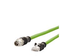 METZ CONNECT Verbindungsleitung M12 ST-RJ45 ST, 8-pol X-kodiert, gerade-gerade, 2 m