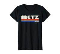 Metz France Retro 70s 80s Style T-Shirt Graphique avec Valeur