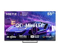 Metz Mini LED TV QLED 55 Pouces (139 cm) Smart LED 4K 144Hz Television Google Tele Local Dimming HDR 10 Dolby Vision Dolby Atmos VRR MEMC Mode Gaming Sport Tuner DVB-T/-T2/-C/-S/-S2 CI+ (MNE8000Z)