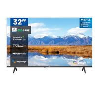 Metz Smart TV MTE6000 HD 32 Pouces (80 cm) Google TV LED Téléviseur HDR 10 HLG Dolby Vision Audio Flicker Free Game Mode Yeux Télécommande Vocale Chromecast WiFi DVB C/-T/T2-S/S2 CI HDMI USB