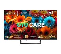 Metz QLED TV 43 Pouces (109 cm) 4K Smart LED Television Google Tele HDR 10 MEMC DBX Dolby Atmos Game Hub EyeCare Tuner DVB-T/-T2/-C/-S/-S2 CI+ (2025 Modèle, Noir 43MQF7500Z)