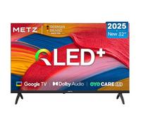 Metz QLED TV 32 Pouces (80 cm) Smart LED Television Google Tele HDR 10 Dolby Audio Bluetooth 5,1 EyeCare Tuner DVB-T/-T2/-C/-S/-S2 CI+ (2025 Modèle, Noir 32MQF7000Z)