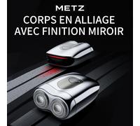 Metz Supercar Style Rasoir électrique portable pour homme - Argent irisé