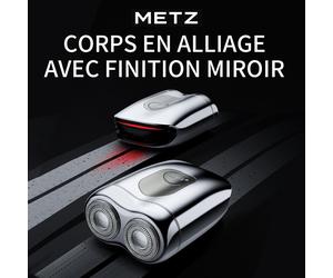 Metz Supercar Style Rasoir électrique portable pour homme - Argent irisé