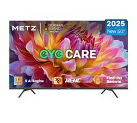 Metz TV 50 Pouces (126 cm) 4K UHD Smart LED Television Google TV HDR 10 MEMC Dolby Audio Google Cast Commande Vocale Tuner DVB-T/-T2/-C/-S/-S2 CI+ (2025 Modèle, Noir 50MUF7000Z)