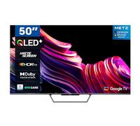 Metz TV QLED + MQE7600 4K UHD 50 Pouces Smart TV avec Google TV Anti-reflet Écran Mat Téléviseur Dolby Vision Dolby Atmos HDR Wi-FI (2024 Modèle, Noir)
