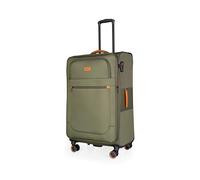 METZELDER Valise Souple Retro Extensible Gros Volume Serrure TSA Garantie 1 an, (Vert (Khaki), L - Large - 115/135L - 79x47x32cm 3,9kg)