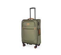 METZELDER Valise Souple Retro Extensible Gros Volume Serrure TSA Garantie 1 an, (Vert (Khaki), M - Medium - 79/93L - 67x42x28 3,4kg)
