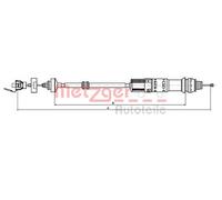 METZGER 11.2199 Tirette à câble, commande d'embrayage pour CITROËN,PEUGEOT