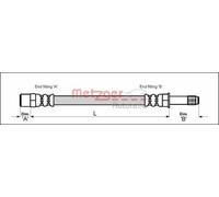 Metzger Flexible de frein avant pour Mercedes Benz Vito Classe V