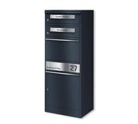 Metzler boîte à Colis avec 2 boîtes aux Lettres - Double boîte personnalisée avec Plaque gravée en INOX - Grand modèle extérieur RAL 7016 Anthracite - Modèle Bispo 2