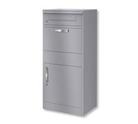 Metzler boîte à Colis avec boîte aux Lettres - Grand Format extérieur Robuste - Acier RAL 9007 Gris Aluminium - avec Serrure - Modèle Bispo