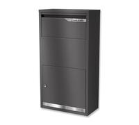 Metzler® boîte à Colis avec Finition DB703 mica de Fer et Bandes inoxydables, réception sans Contact Jusqu’à Taille S, Acier Massif résistant aux intempéries, Montage Mural ou au Sol, Avalon 3