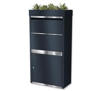 Metzler® boîte à Colis avec Toit végétal et Gravure personnalisée Anthracite RAL 7016 étanche et sécurisée réception sans Contact compacte 10 Ans de pièces détachées Avalon