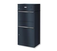 Metzler® boîte à Colis et Lettres avec Plaque de nom Interchangeable et Double Compartiment, Anthracite RAL7016, Acier thermolaqué résistant aux intempéries, Montage Facile, Bispo RE