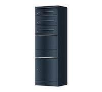 Metzler® boîte à Colis extérieure avec 3 Compartiments courrier et Serrure sécurisée Anthracite RAL 7016 - réception sans Contact protégée intempéries - Acier Durable Bispo